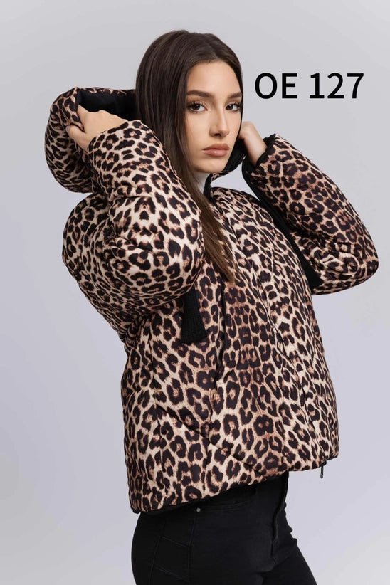 Leopard Hi-Low high quality Hooded Jacket