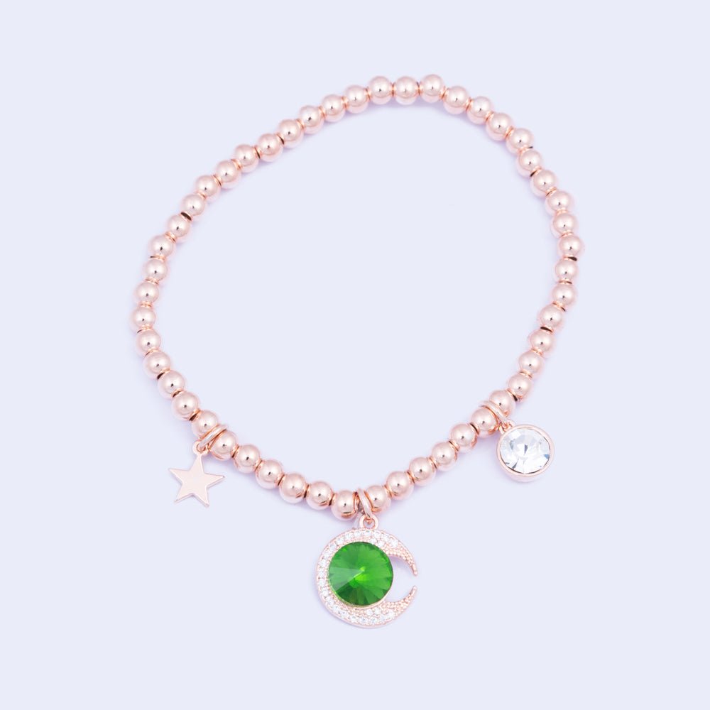 Knight & Day Green Moon Crystal Bracelet Q440BCB - Daisy Mae Boutique