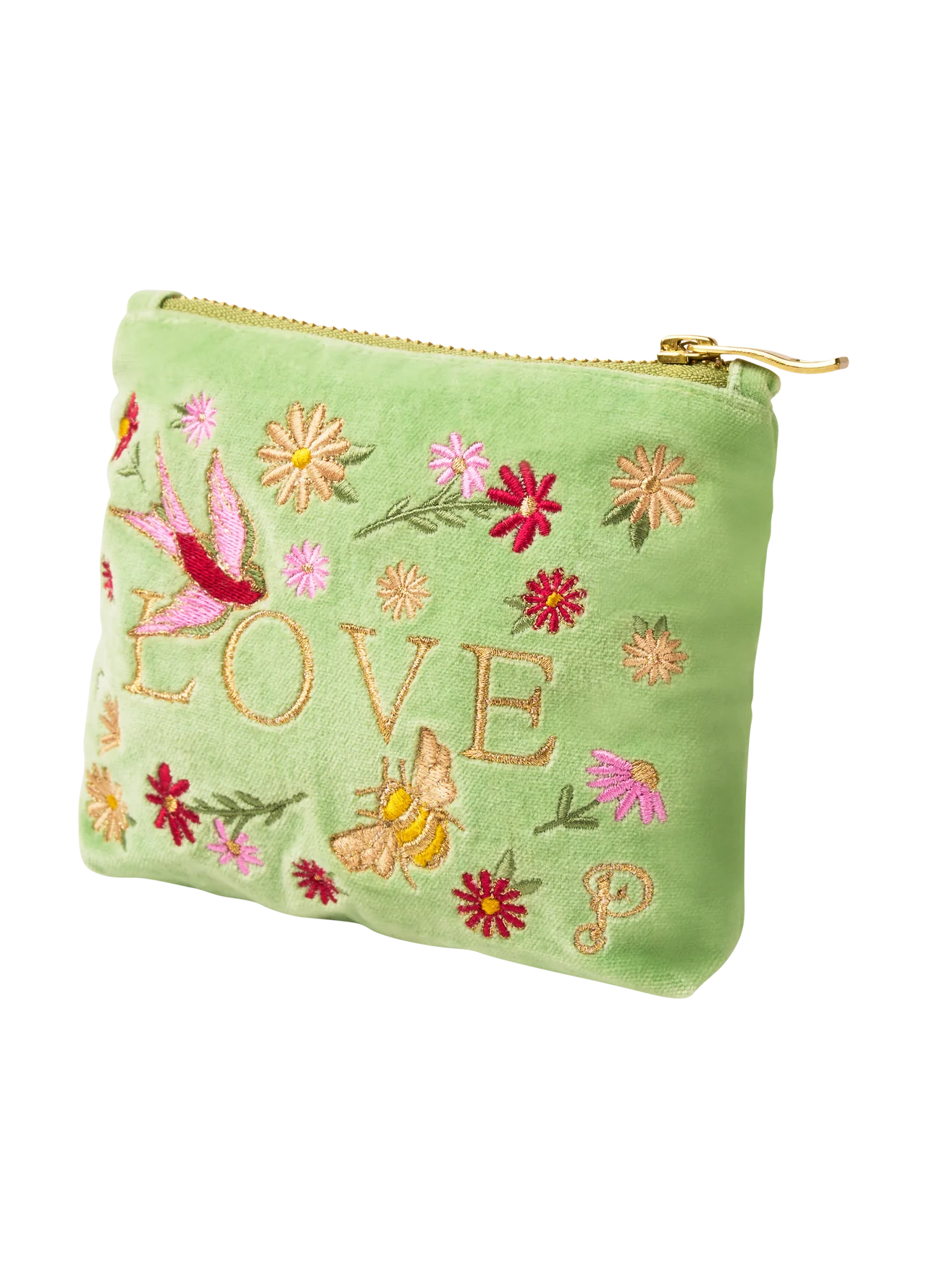 Powder Love In A Meadow Mint Velvet Mini Pouch