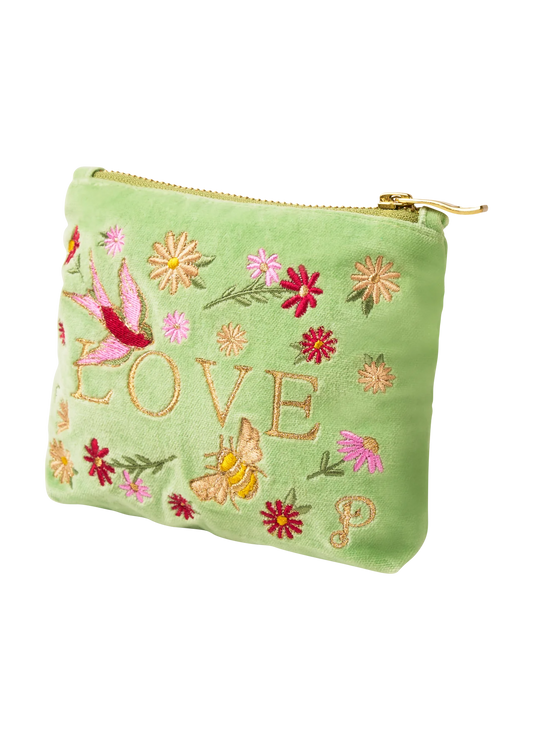 Powder Love In A Meadow Mint Velvet Mini Pouch