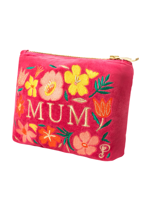 Powder Lovely Mum Fuchsia Velvet Mini Pouch