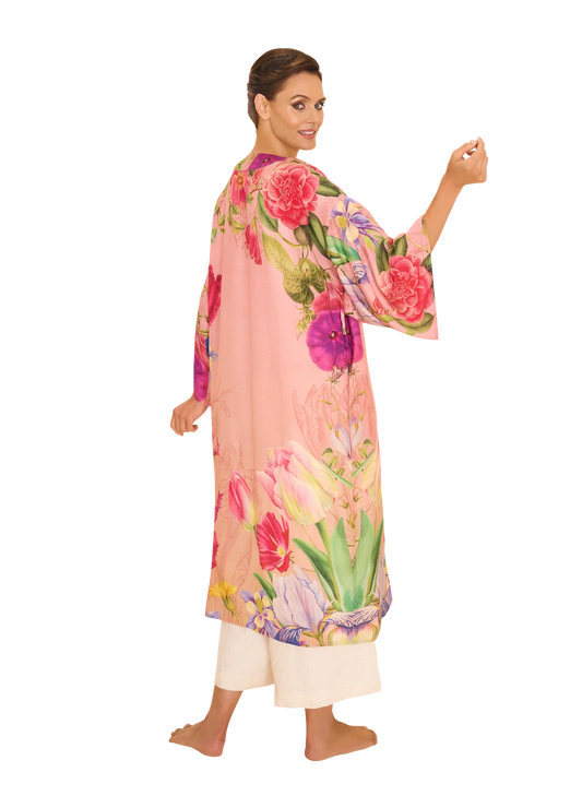 Powder Floral Study Petal Kimono Gown