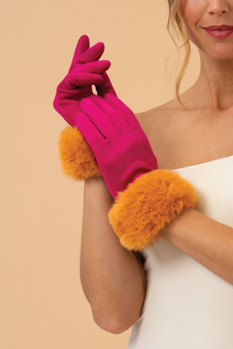 Powder Bettina Gloves Magenta/Mustard - Daisy Mae Boutique