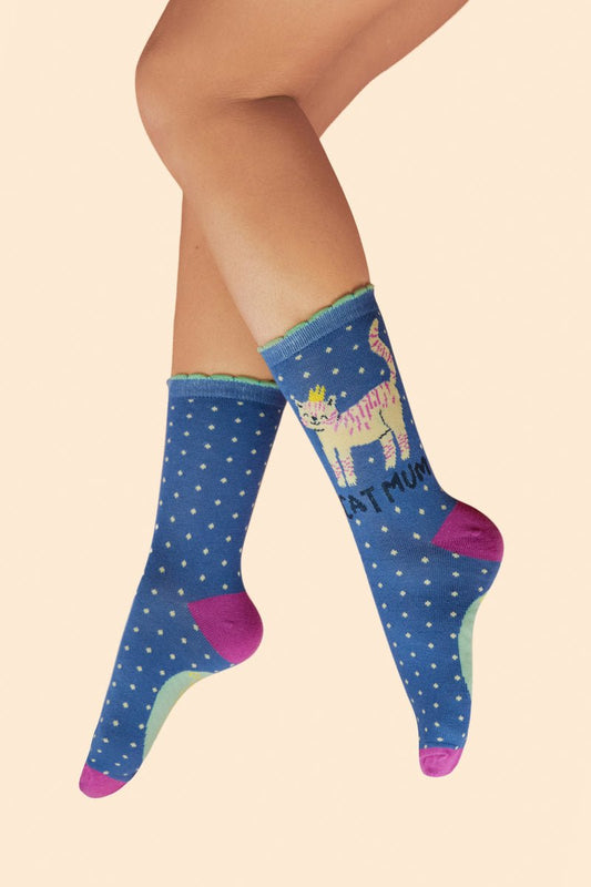 Powder Cat Mum Socks - Daisy Mae Boutique