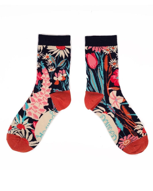 Powder Garden Navy Socks - Daisy Mae Boutique