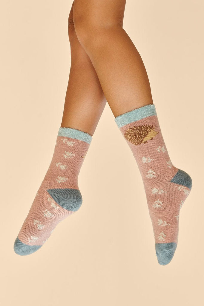 Powder Happy Hedgehog Cosy Socks Petal - Daisy Mae Boutique