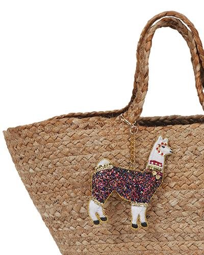 Powder Mila Llama Straw Bag - Daisy Mae Boutique