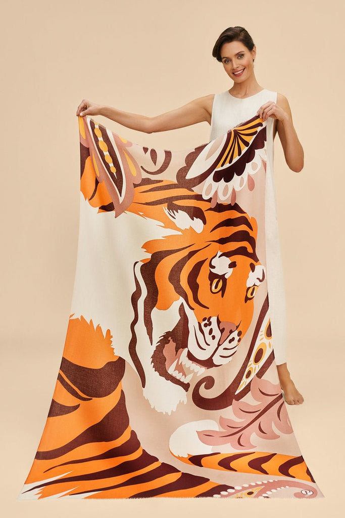 Powder Printed Thrill Of The Tiger Scarf - Daisy Mae Boutique