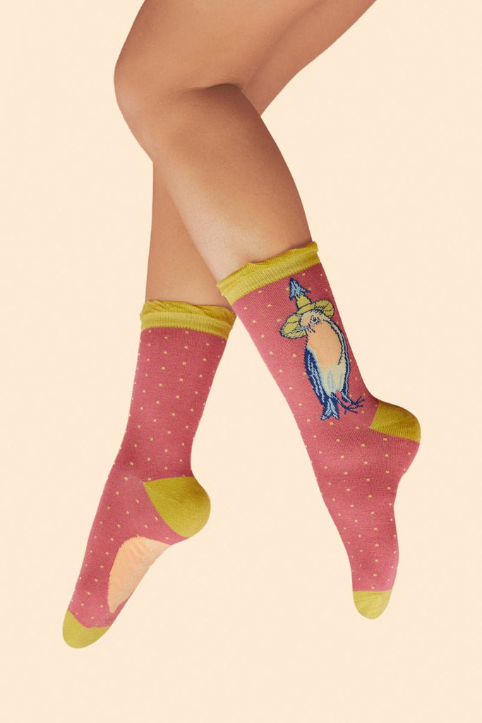 Powder Robin With Style Socks - Rose - Daisy Mae Boutique