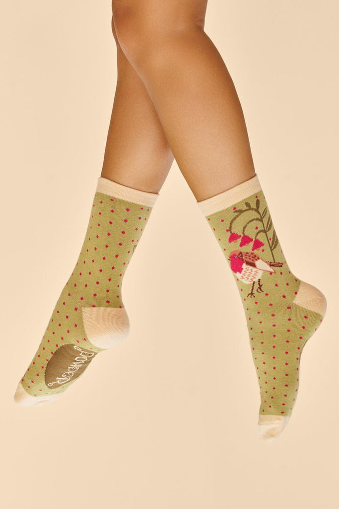 Powder Rosy Robin Ankle Socks - Daisy Mae Boutique