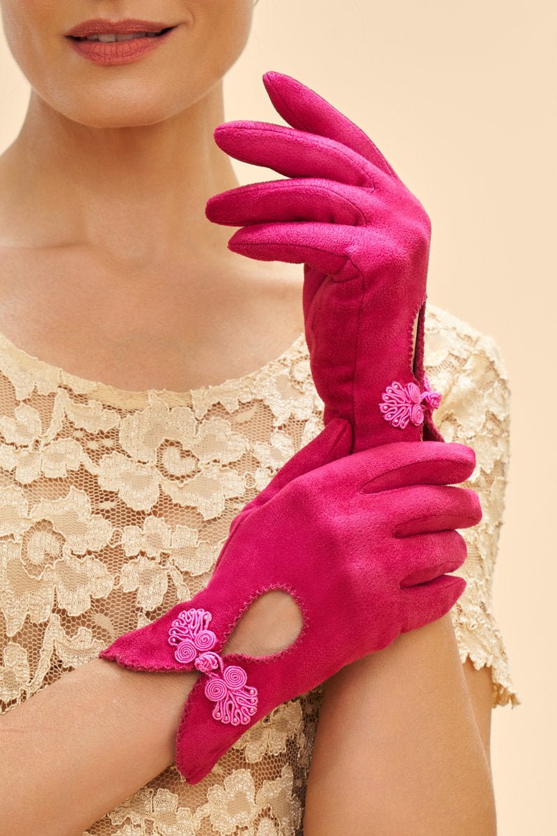 Powder Suki Gloves - Fuchsia - Daisy Mae Boutique