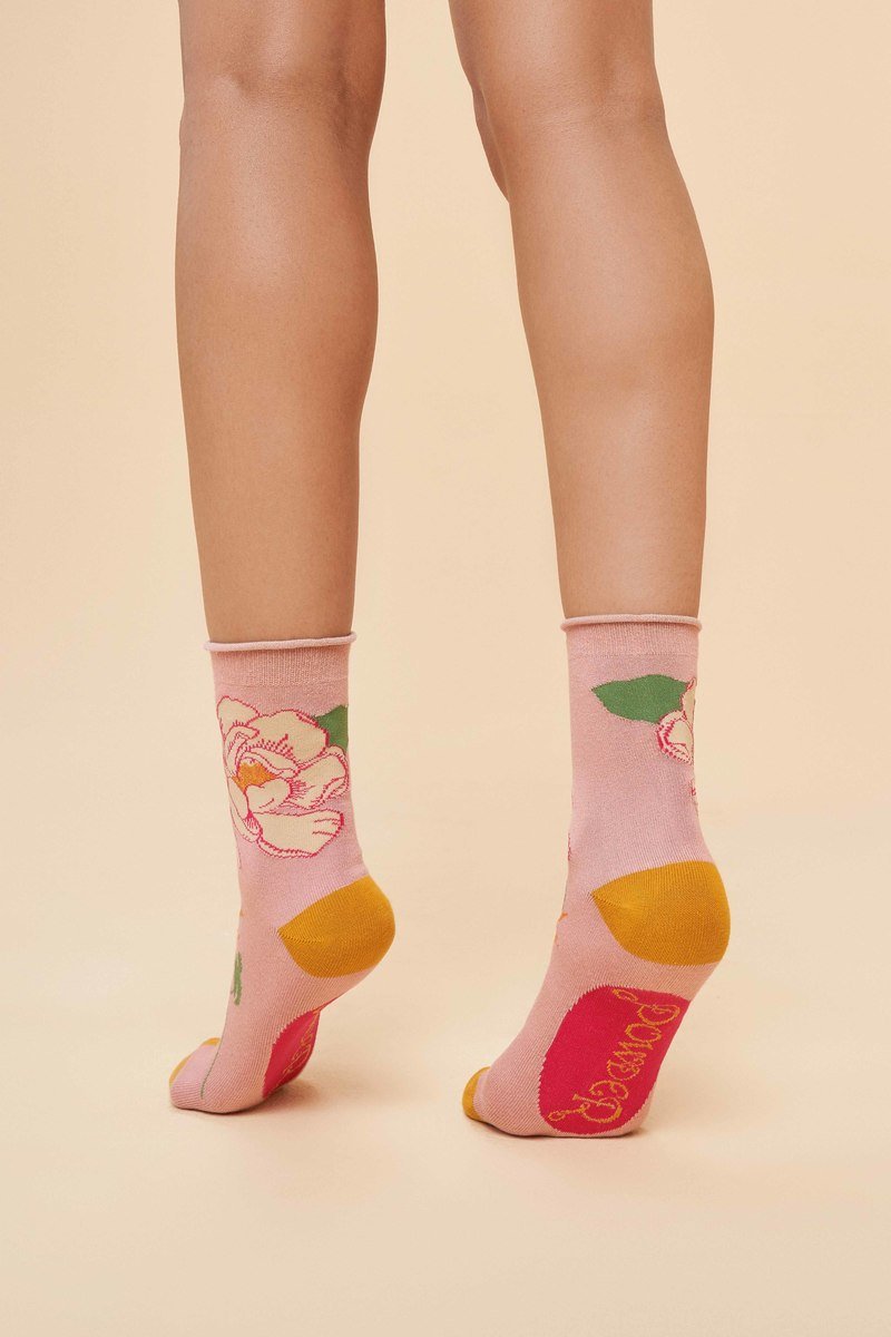 Powder Tropical Flora Socks Petal - Daisy Mae Boutique