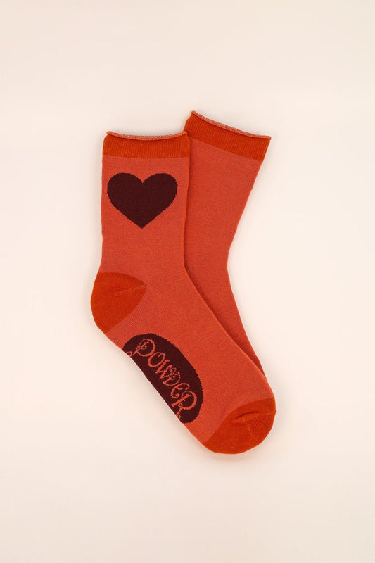 Powder You Have My Heart Socks Tangerine - Daisy Mae Boutique