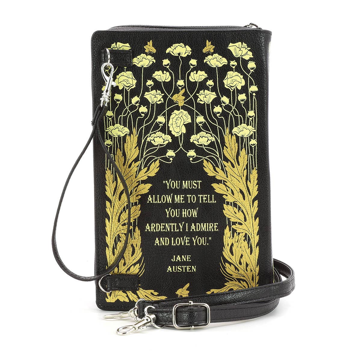 Pride and Prejudice Floral Book Clutch Bag - Daisy Mae Boutique