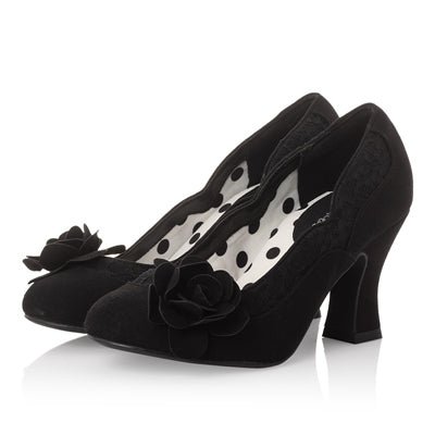 Ruby Shoo Louis Heel Court Chrissie in Noir - Daisy Mae Boutique