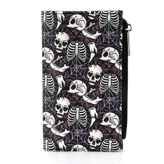 SKULLS AND RIBCAGES WALLET IN VINYL - Daisy Mae Boutique