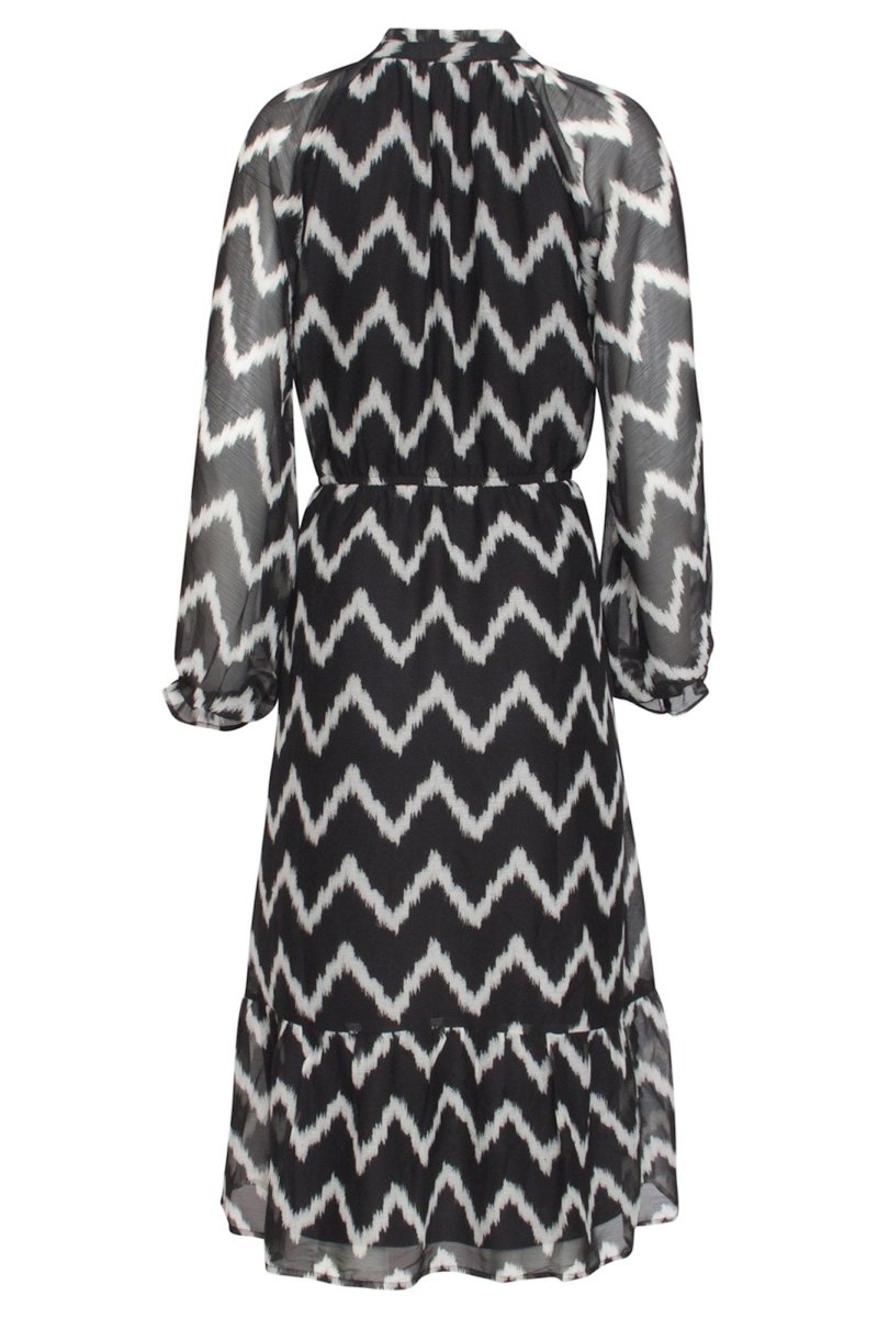 Smashed Lemon Black & White Zig Zag Dress - Daisy Mae Boutique