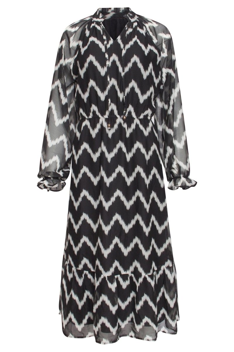 Smashed Lemon Black & White Zig Zag Dress - Daisy Mae Boutique