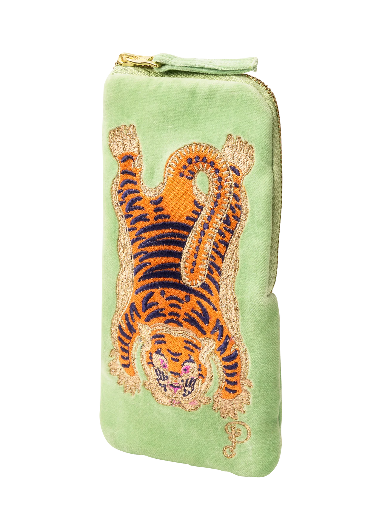 Powder Ikat Tiger Mint Velvet Sunglasses Pouch