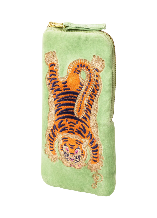 Powder Ikat Tiger Mint Velvet Sunglasses Pouch