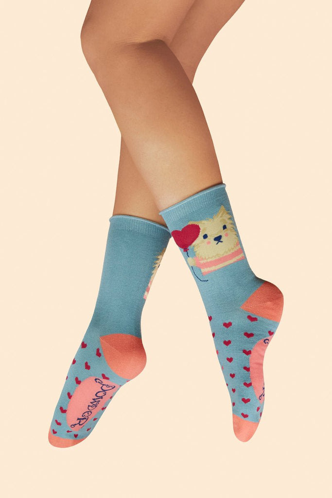 Thoughtful Lover Puppy Socks - Denim - Daisy Mae Boutique