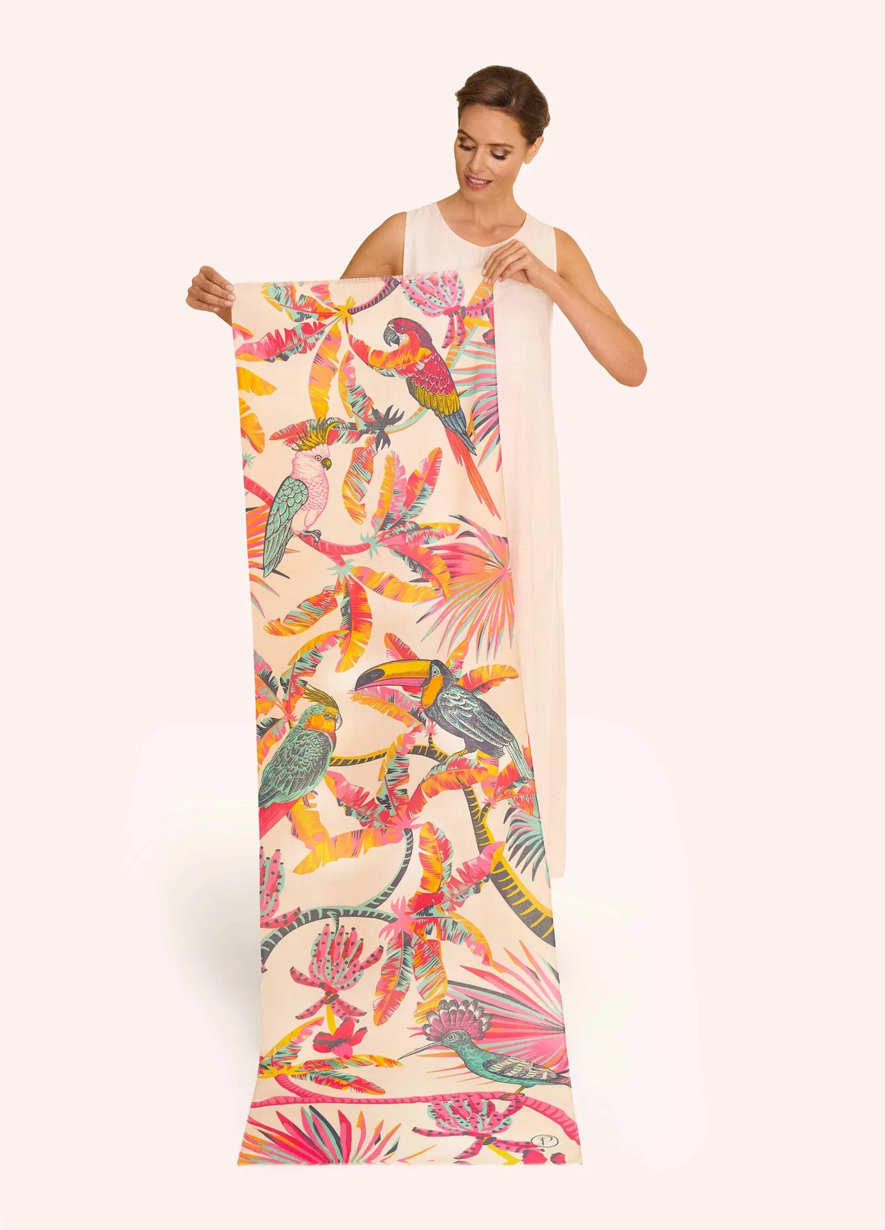 Powder Tropical Paradise Cotton Scarf