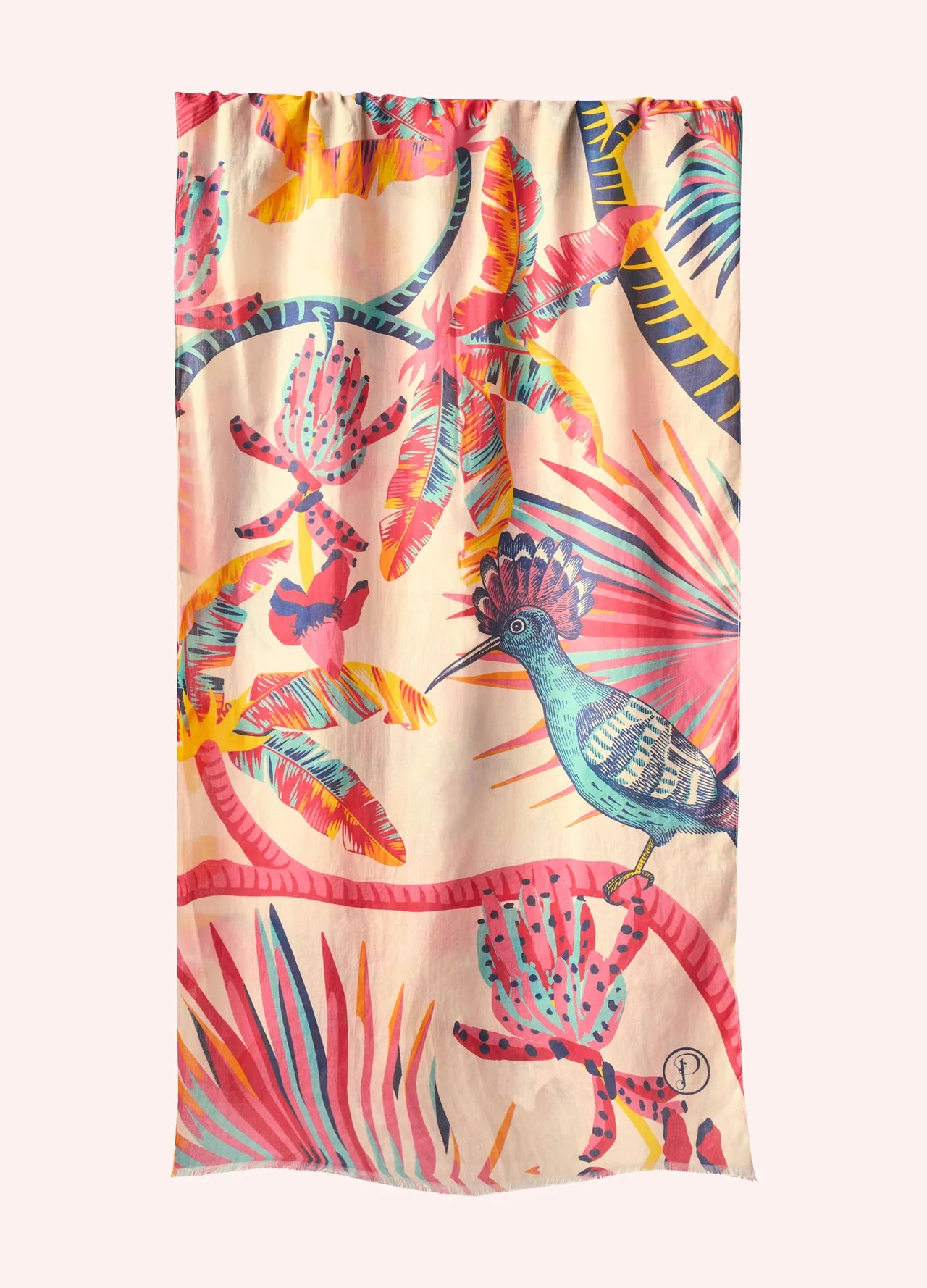 Powder Tropical Paradise Cotton Scarf