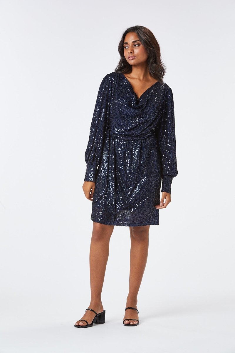 Zibi London Zinia Navy Sequin Dress - Daisy Mae Boutique