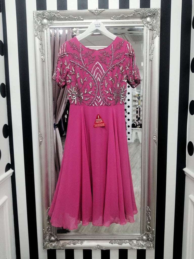 Amber Bubblegum Pink Embellished Diamonte Dress - Daisy Mae Boutique