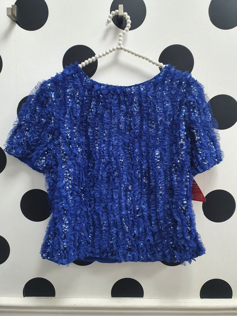 Amber Cobalt Embellished Occasion Top - Daisy Mae Boutique