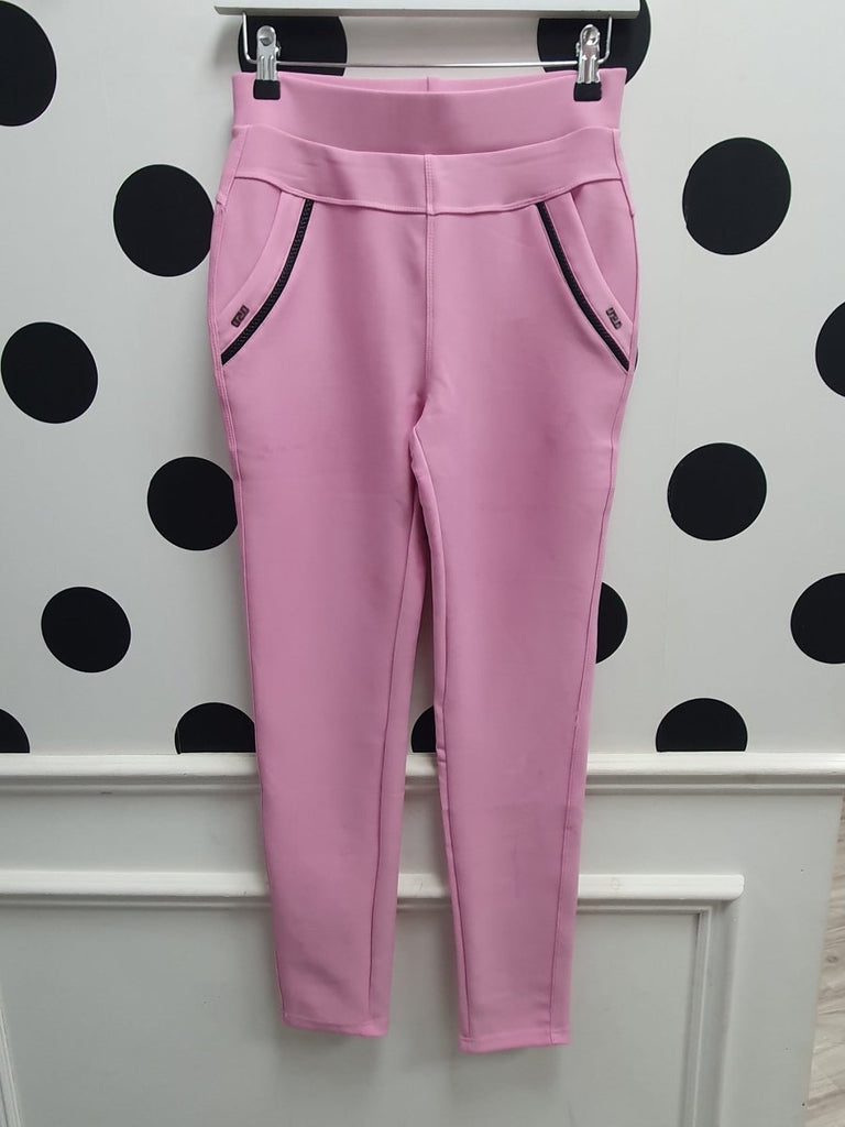Amber Jeggings Trousers Baby Pink - Daisy Mae Boutique