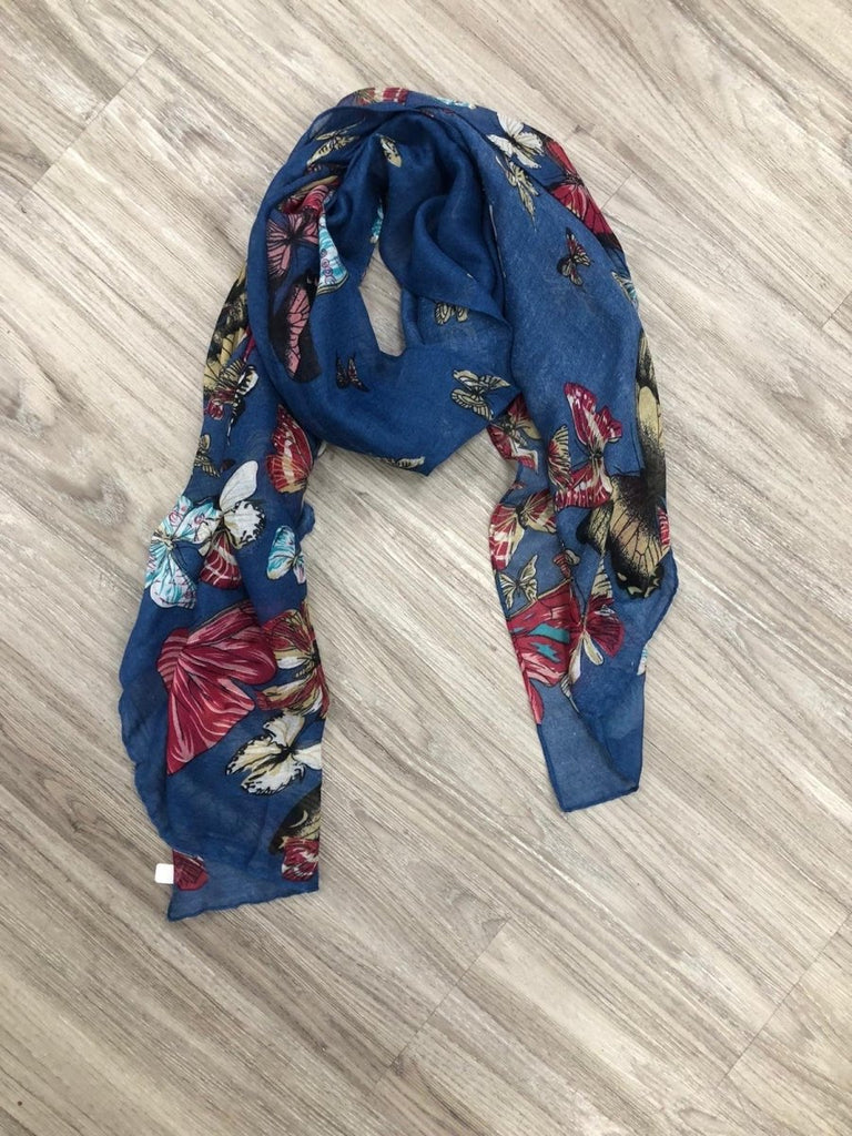 Blue Butterfly Scarf - Daisy Mae Boutique