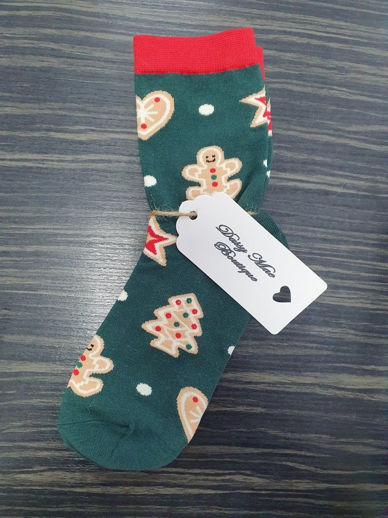Christmas Socks - Green - Daisy Mae Boutique