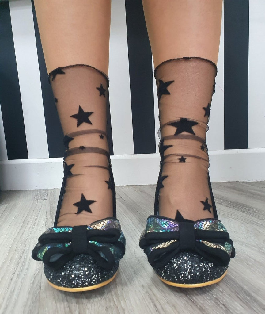 DMB Black Star Mesh Ankle Socks - Daisy Mae Boutique