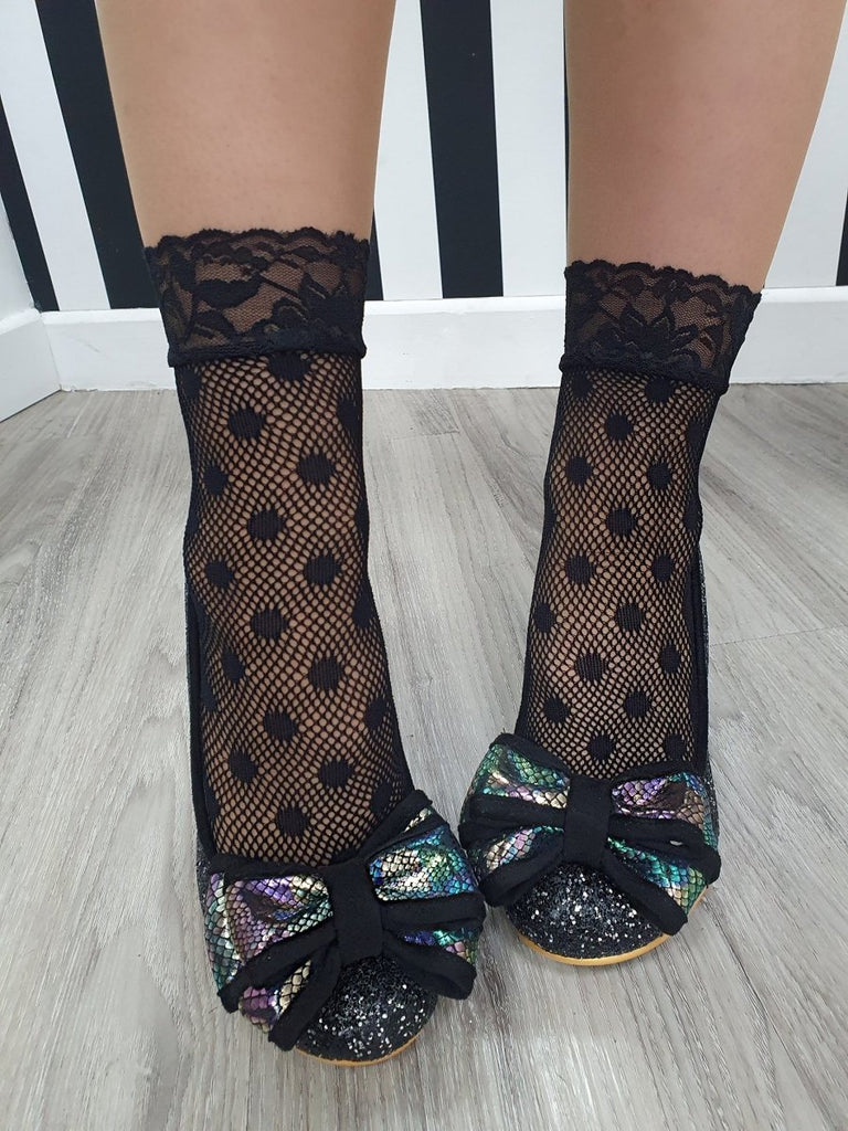 DMB Lace Top Polka Dot Fishnet Ankle Socks - Daisy Mae Boutique