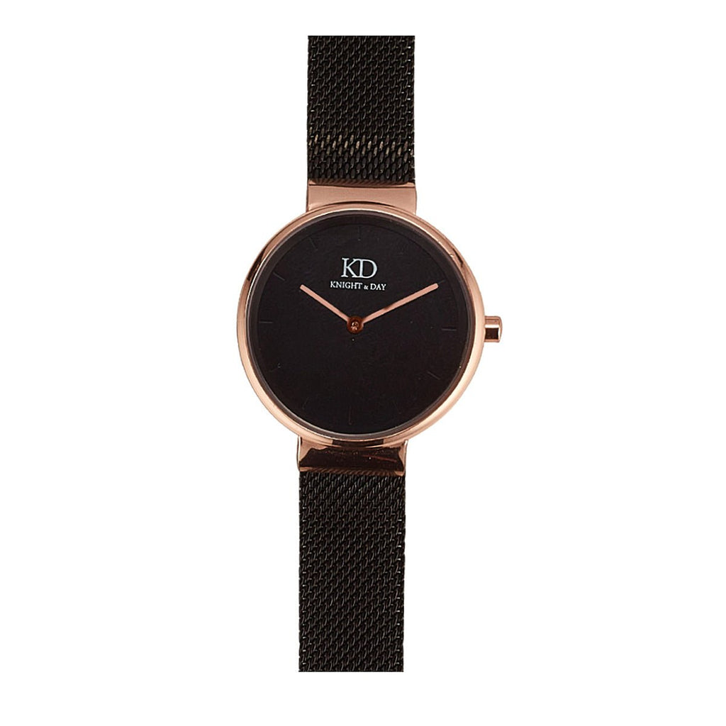 Knight and Day Black Mesh Band Watch P550WLA - Daisy Mae Boutique