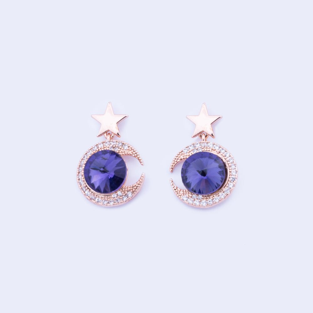 Knight & Day Amethyst Moon Crystal Earrings Q435ECB - Daisy Mae Boutique