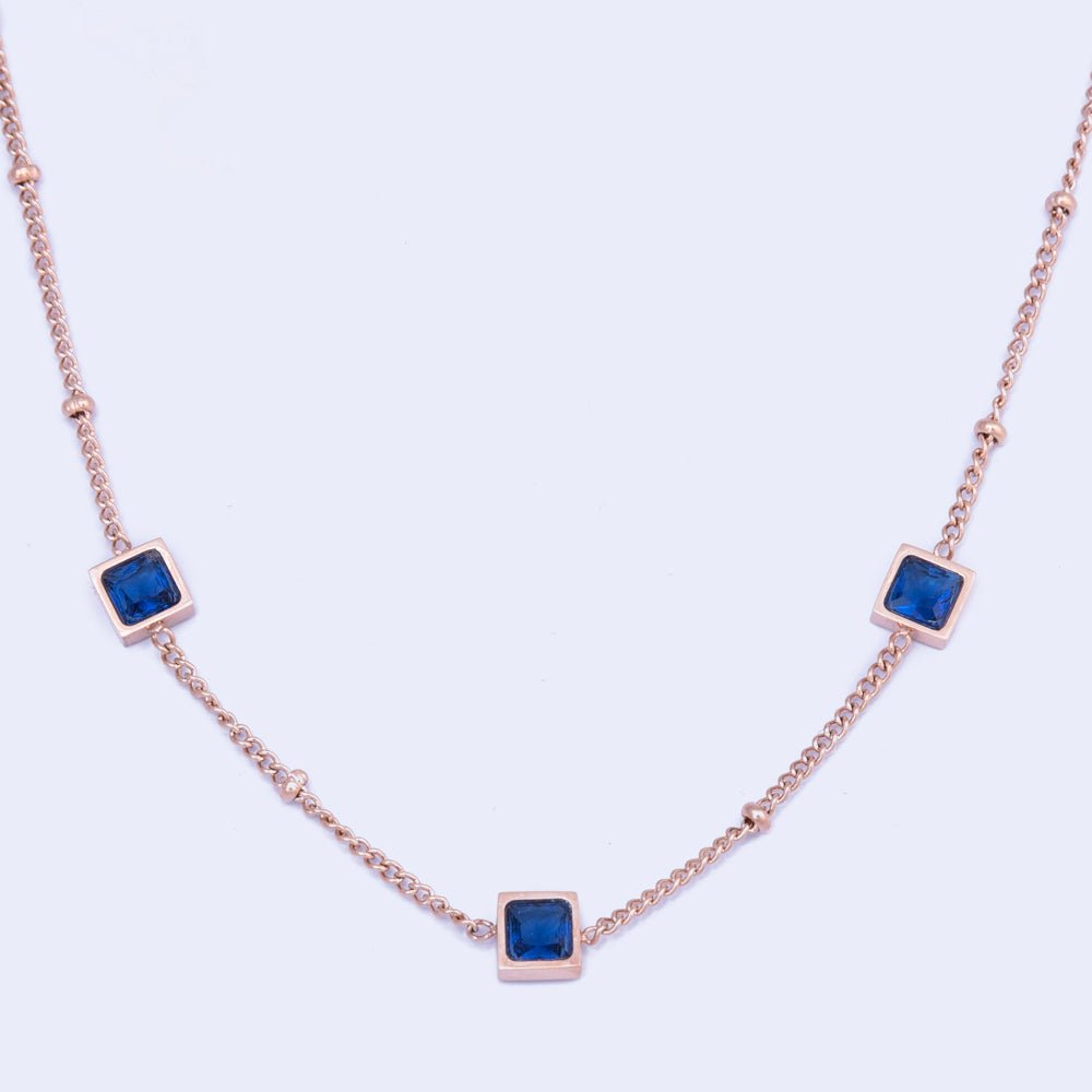 Knight & Day Leilani Sapphire Necklace Q493NSF - Daisy Mae Boutique