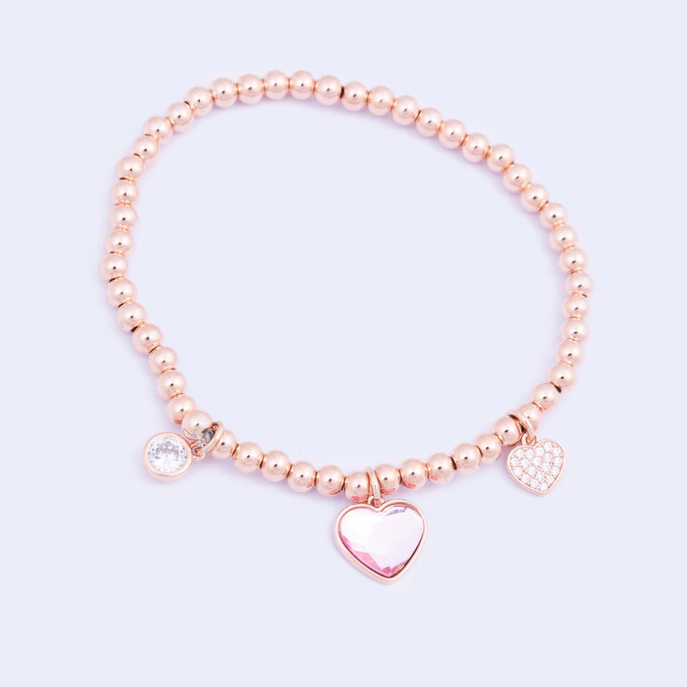 Knight & Day Rose Crystal Beaded Bracelet Q415BCB - Daisy Mae Boutique