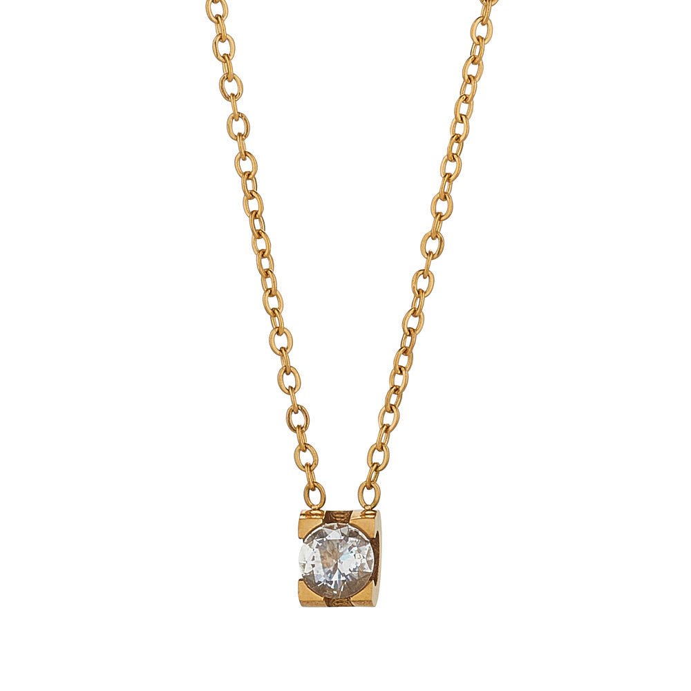 Knight & Day Solitaire Gold Necklace - Daisy Mae Boutique