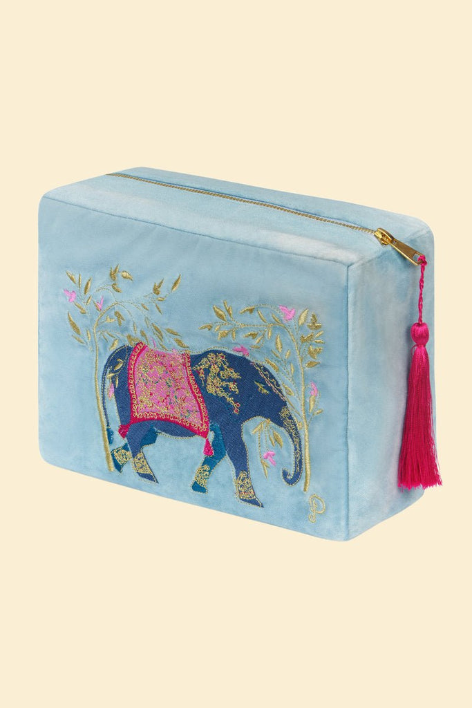 Powder Elephant Velvet Vanity Bag - Daisy Mae Boutique