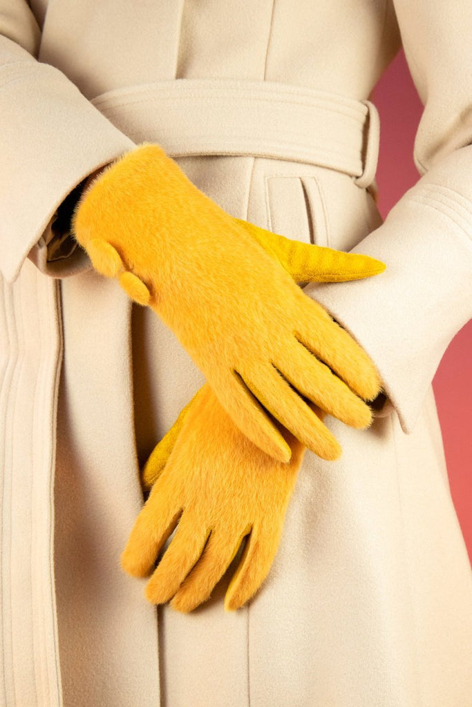 Powder Grace Mustard Gloves - Daisy Mae Boutique