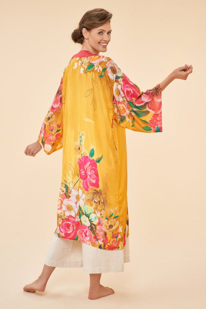 Powder Impressionist Floral Kimono Gown - Daisy Mae Boutique