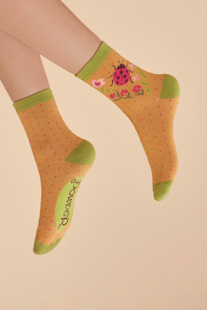 Powder Ladybird Socks Mustard - Daisy Mae Boutique
