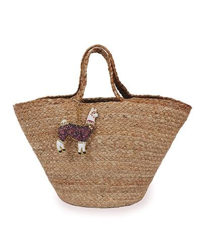 Powder Mila Llama Straw Bag - Daisy Mae Boutique