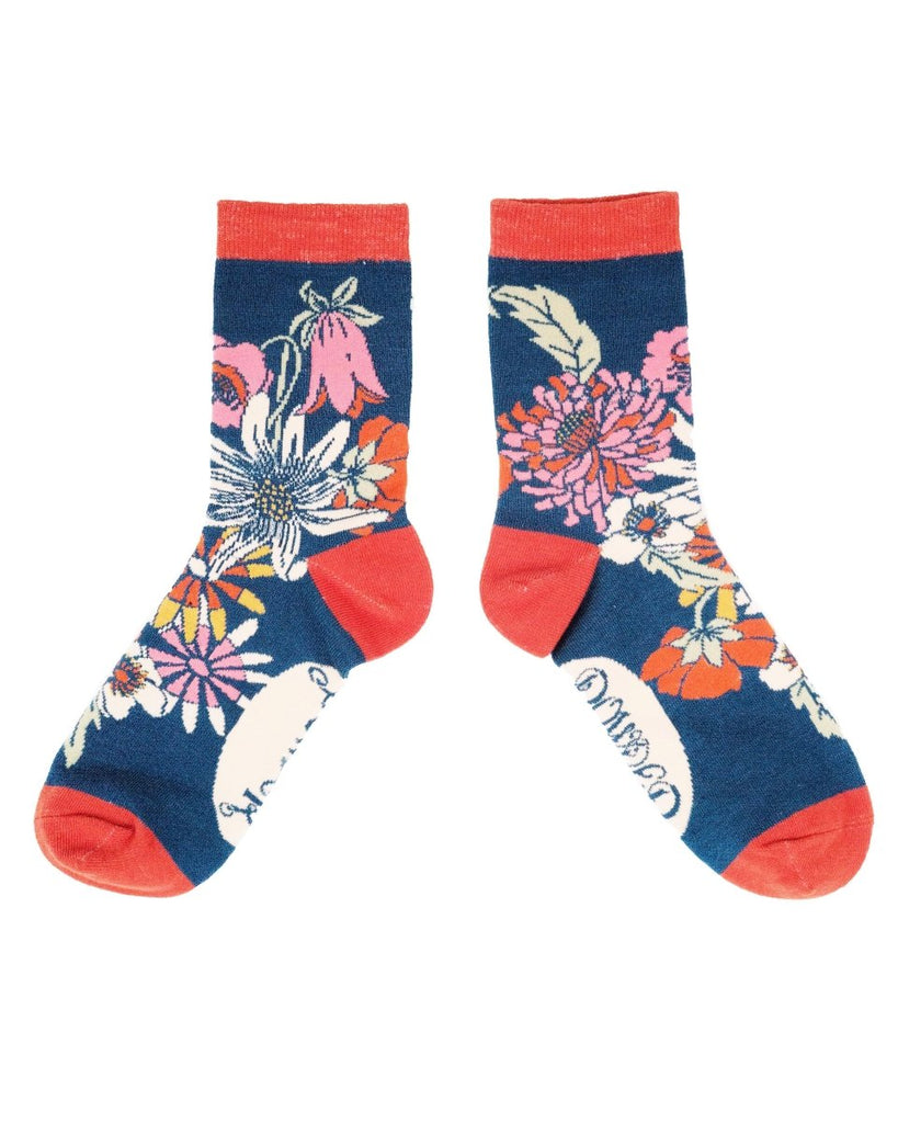 Powder Retro Meadow Teal Socks - Daisy Mae Boutique