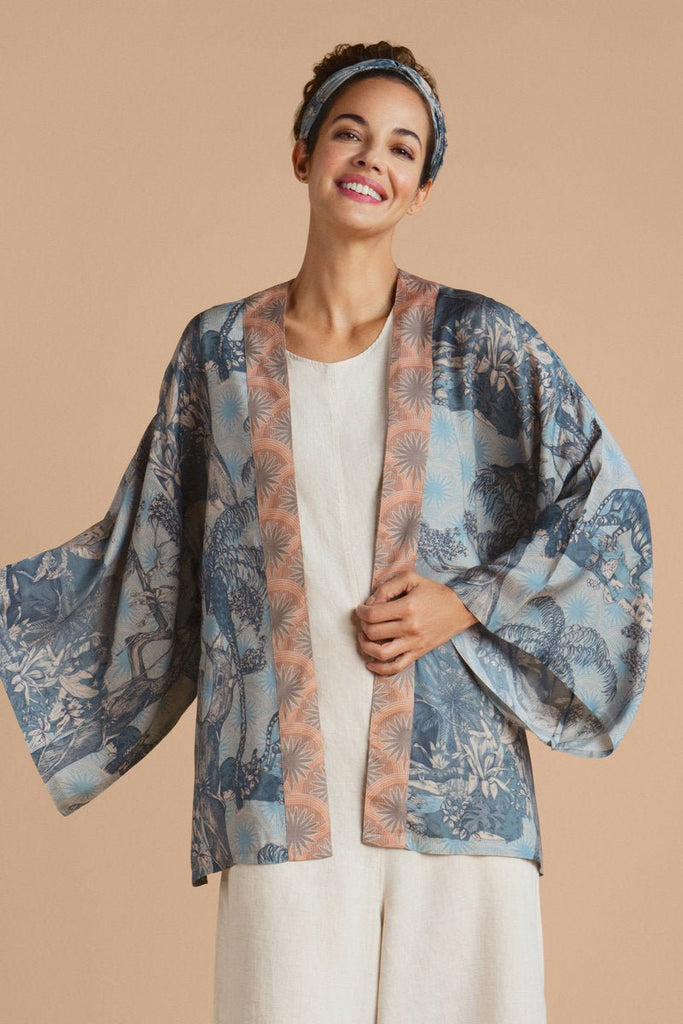 Powder Tropical Toile Kimono Jacket
