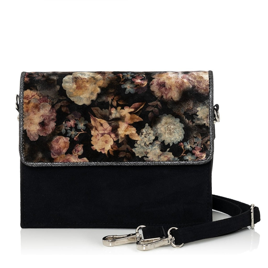 Ruby Shoo Adelaide mini box bag with shoulder strap in Black Floral - Daisy Mae Boutique