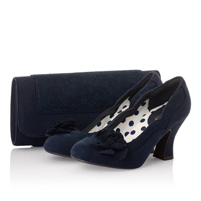 Ruby Shoo Louis Heel Court Chrissie in Navy - Daisy Mae Boutique