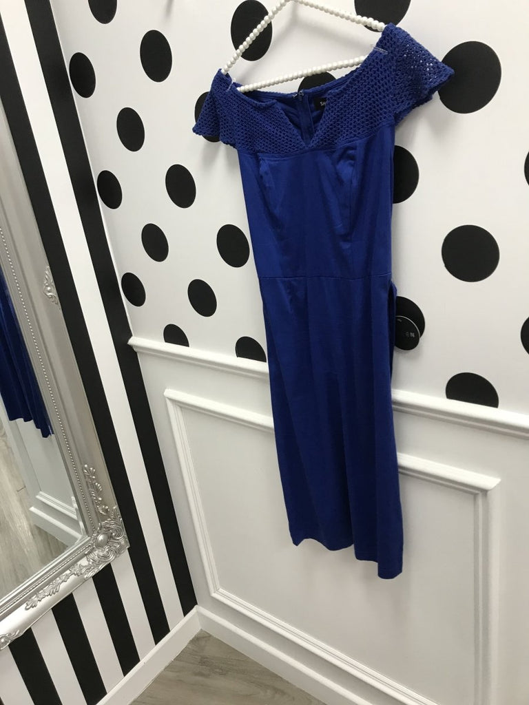 Sheen Blue Wiggle Dress - Daisy Mae Boutique